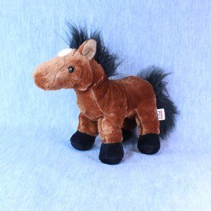 HORSE GANZ Brown‎ Arabian  HM101 Plush Toy 9" Webkinz NO CODE Stuffed Animal